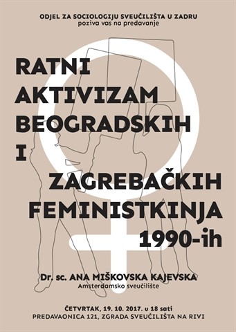 Gostujuće predavanje - Ratni aktivizam beogradskih i zagrebačkih feministkinja 1990-ih